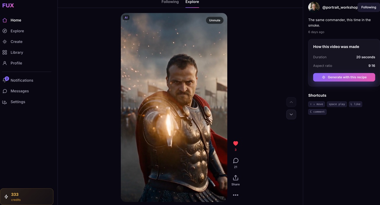 The same feed, now in a browser.